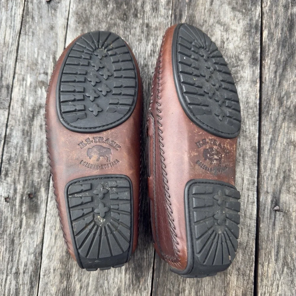 H.S. Trask Brown Leather Casual Boat Shoe Driving Loafer Moccasin Men's‎ 8 EUC